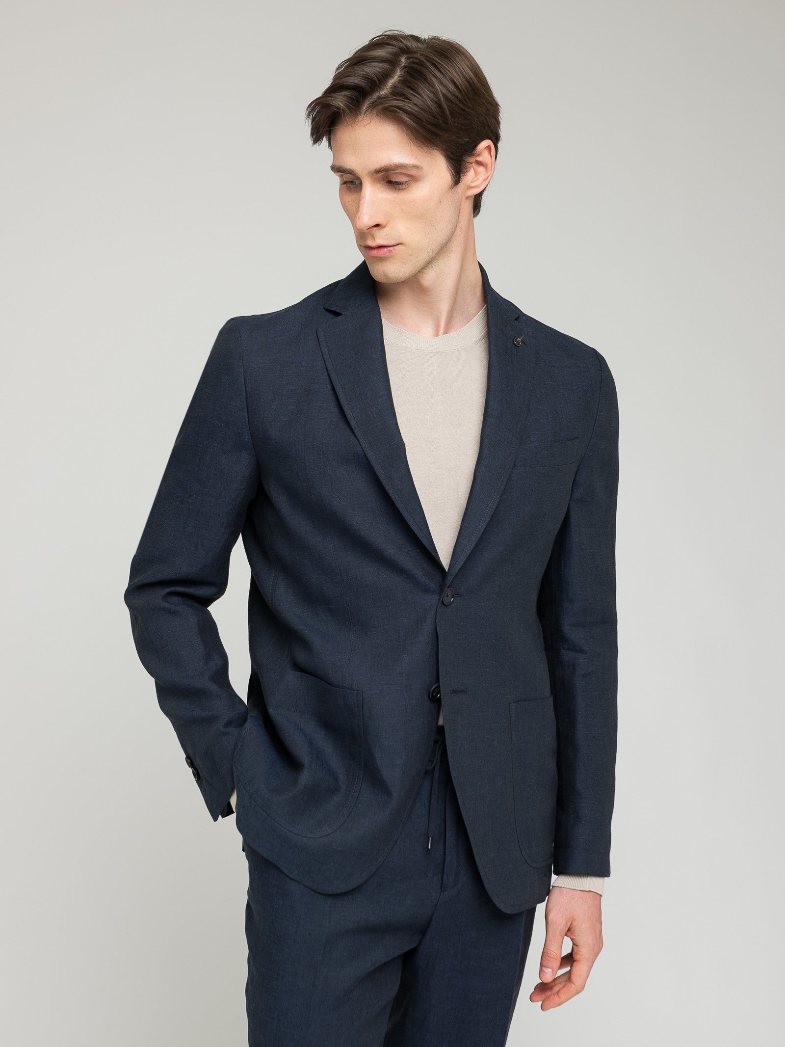 Abito decostruito in lino 44 / BLU