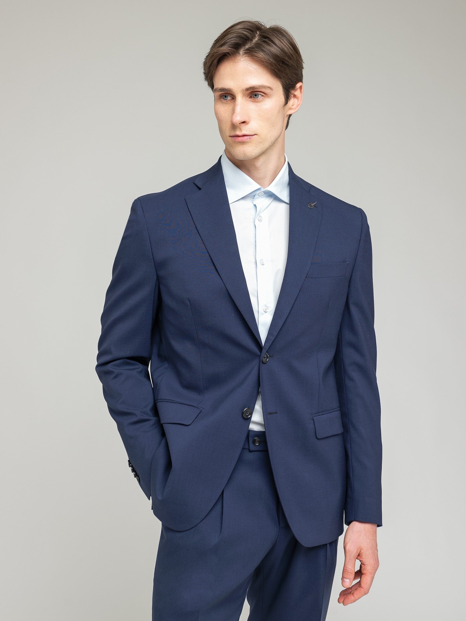 Abito in fresco di lana stretch 44 / BLU