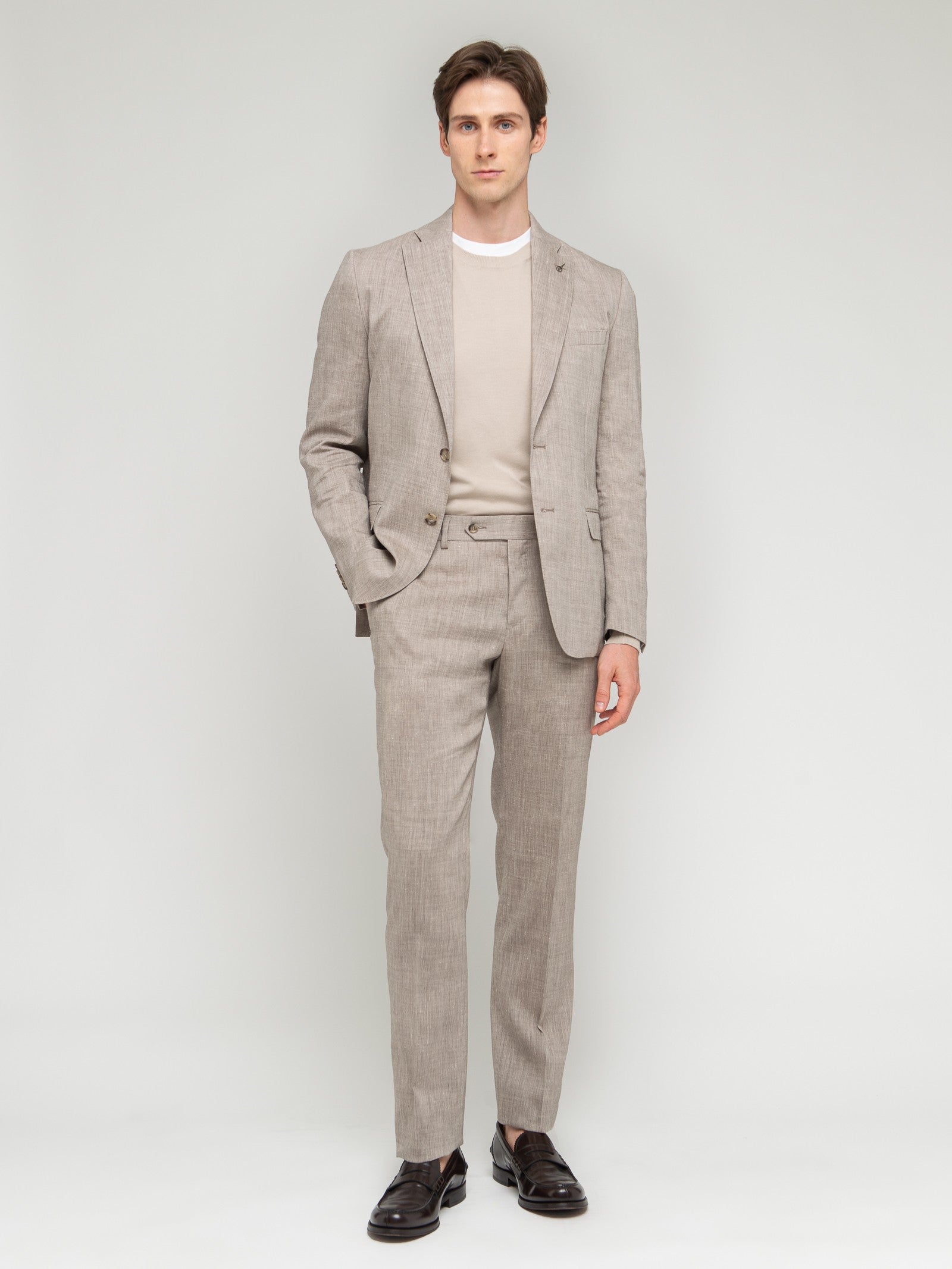 Abito in lana lino 44 / BEIGE