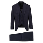 Abito con gilet fresco di lana stretch 44 / BLU