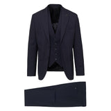 Abito con gilet fresco di lana stretch 44 / BLU