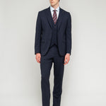 Abito con gilet fresco di lana stretch 44 / BLU
