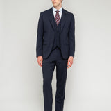 Abito con gilet fresco di lana stretch 44 / BLU