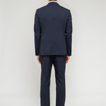Abito con gilet fresco di lana stretch 44 / BLU