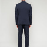 Abito con gilet fresco di lana stretch 44 / BLU