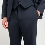 Abito con gilet fresco di lana stretch 44 / BLU