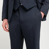Abito con gilet fresco di lana stretch 44 / BLU