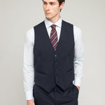 Abito con gilet fresco di lana stretch 44 / BLU