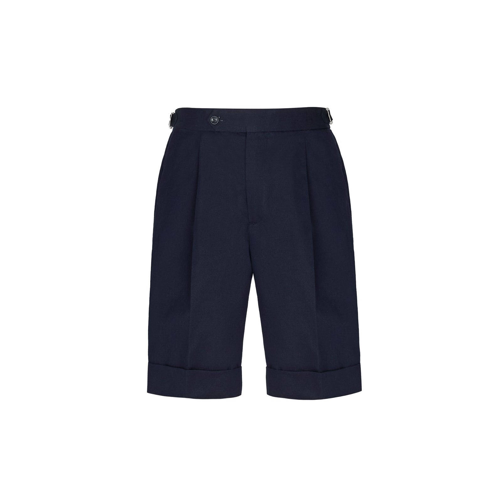 Bermuda con risvolto cotone lino 44 / BLU