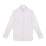 Camicia collo francia riga in cotone 38 / BEIGE