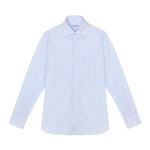 Camicia collo francia riga in cotone 38 / CELESTE
