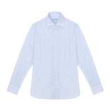 Camicia collo francia riga in cotone 38 / CELESTE