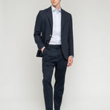 Camicia collo francia riga in cotone 38 / CELESTE