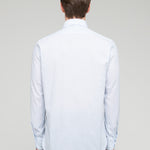 Camicia collo francia riga in cotone 38 / CELESTE