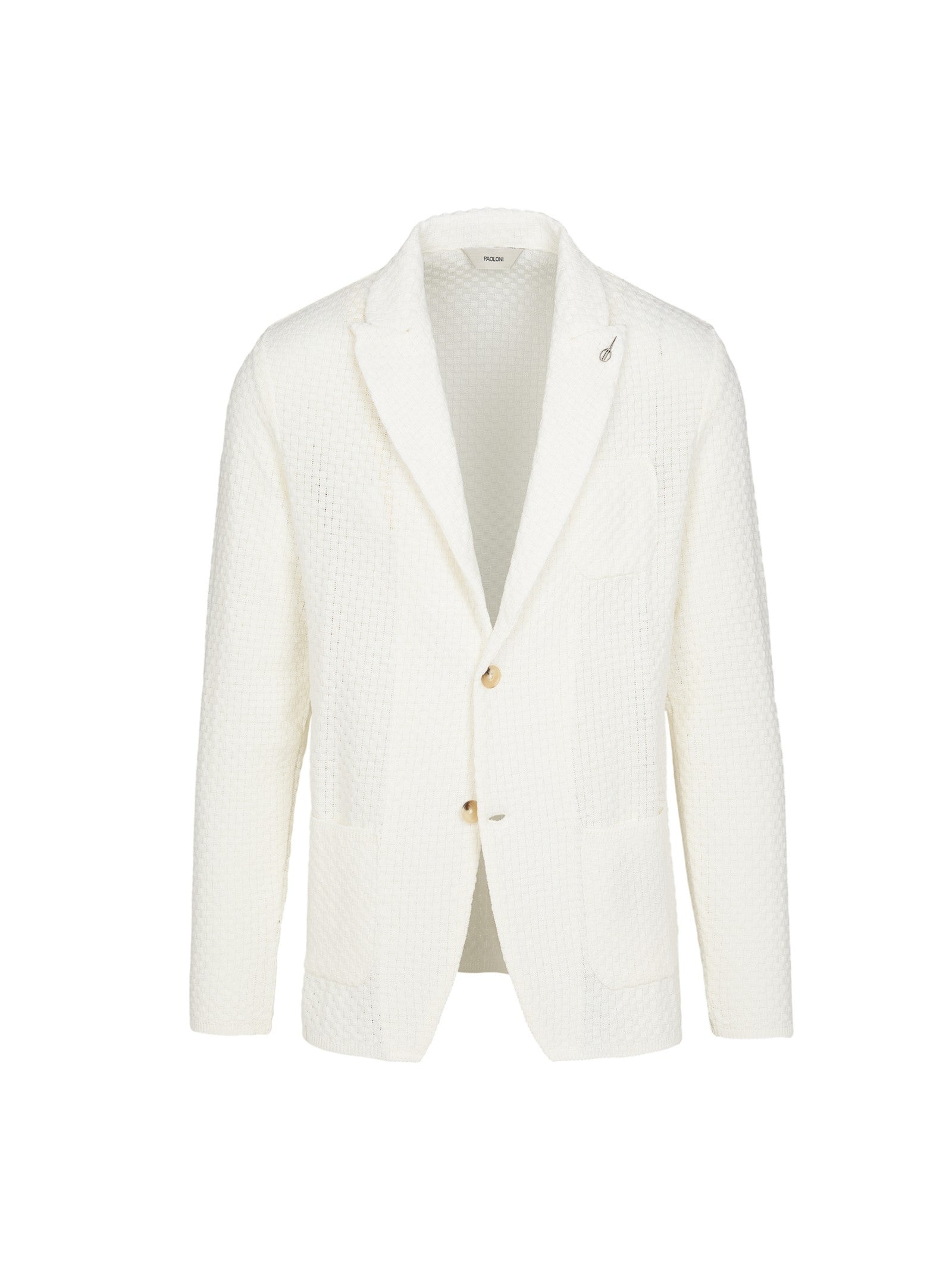 Giacca maglia lavorazione waffle misto cotone 44 / BIANCO
