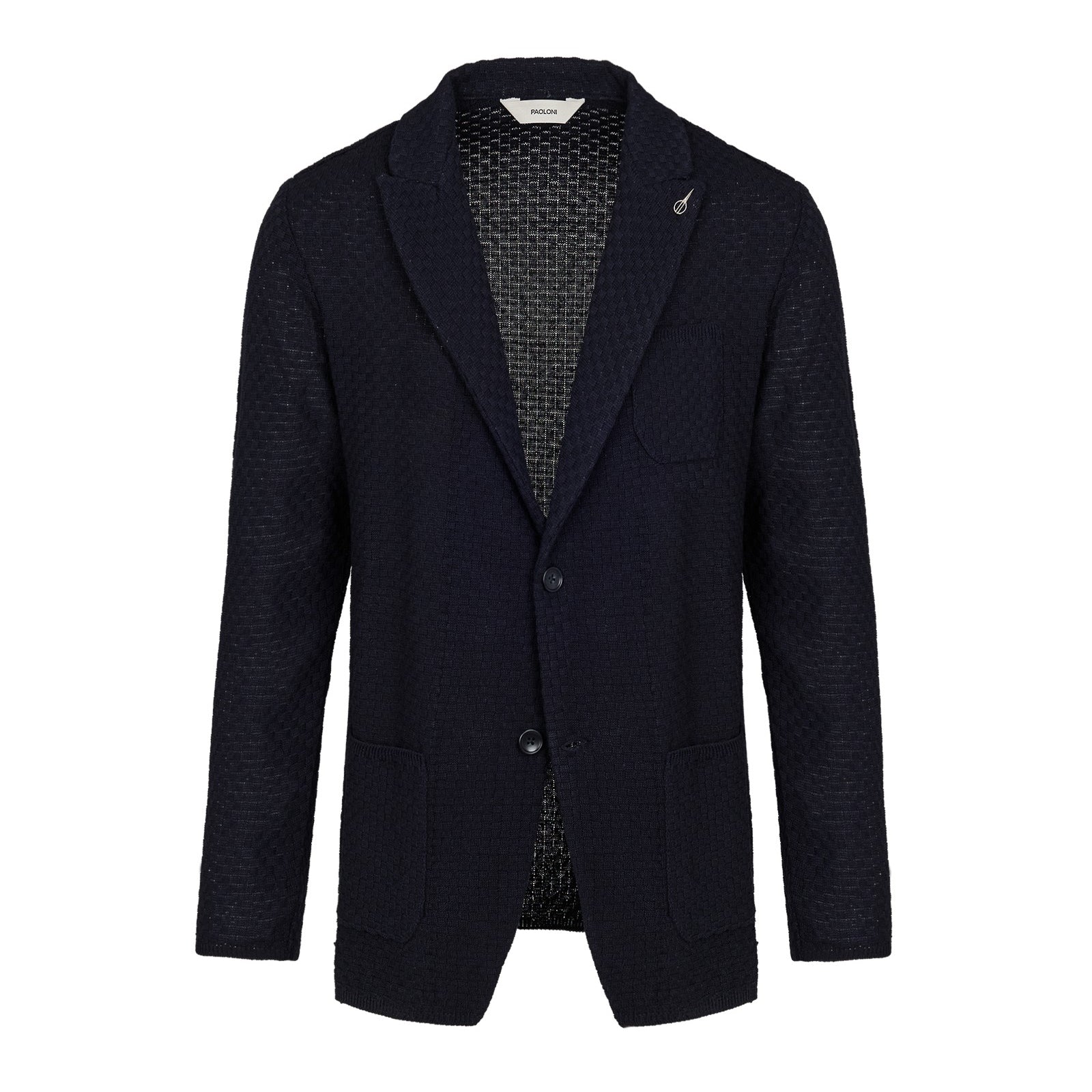 Giacca maglia lavorazione waffle misto cotone 44 / BLU