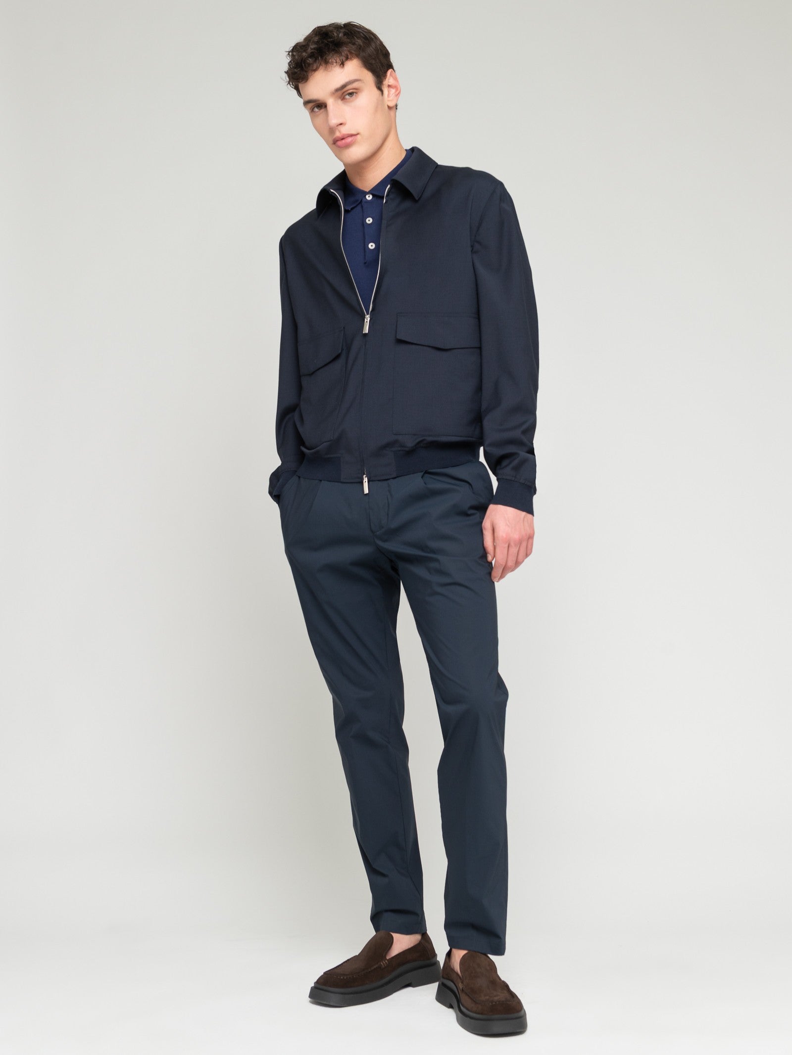 Bomber in fresco di lana 44 / BLU