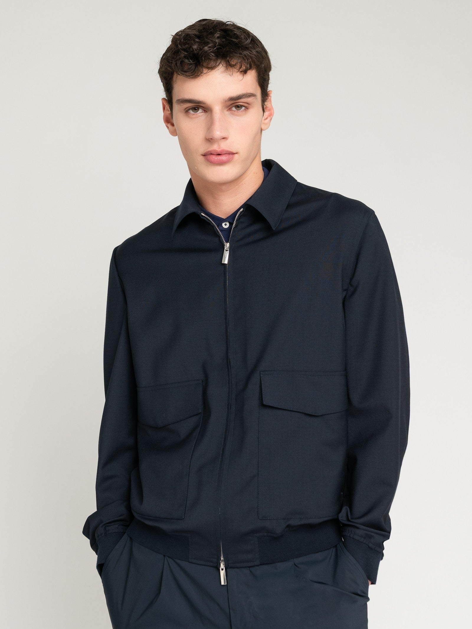 Bomber in fresco di lana 44 / BLU