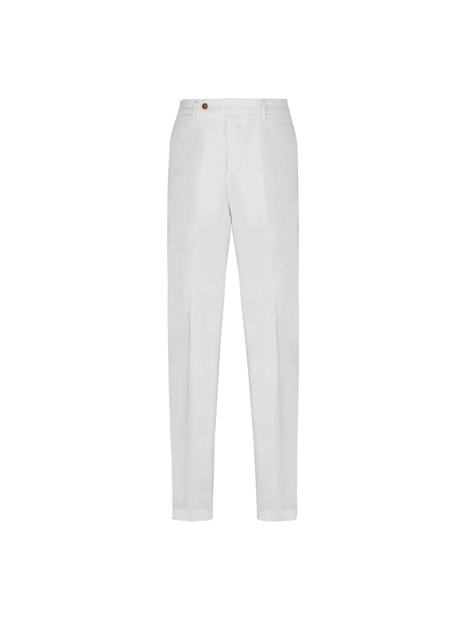 Pantalone slim raso di cotone stretch 44 / BIANCO