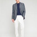 Pantalone slim raso di cotone stretch 44 / BIANCO