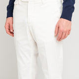 Pantalone slim raso di cotone stretch 44 / BIANCO
