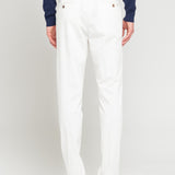 Pantalone slim raso di cotone stretch 44 / BIANCO