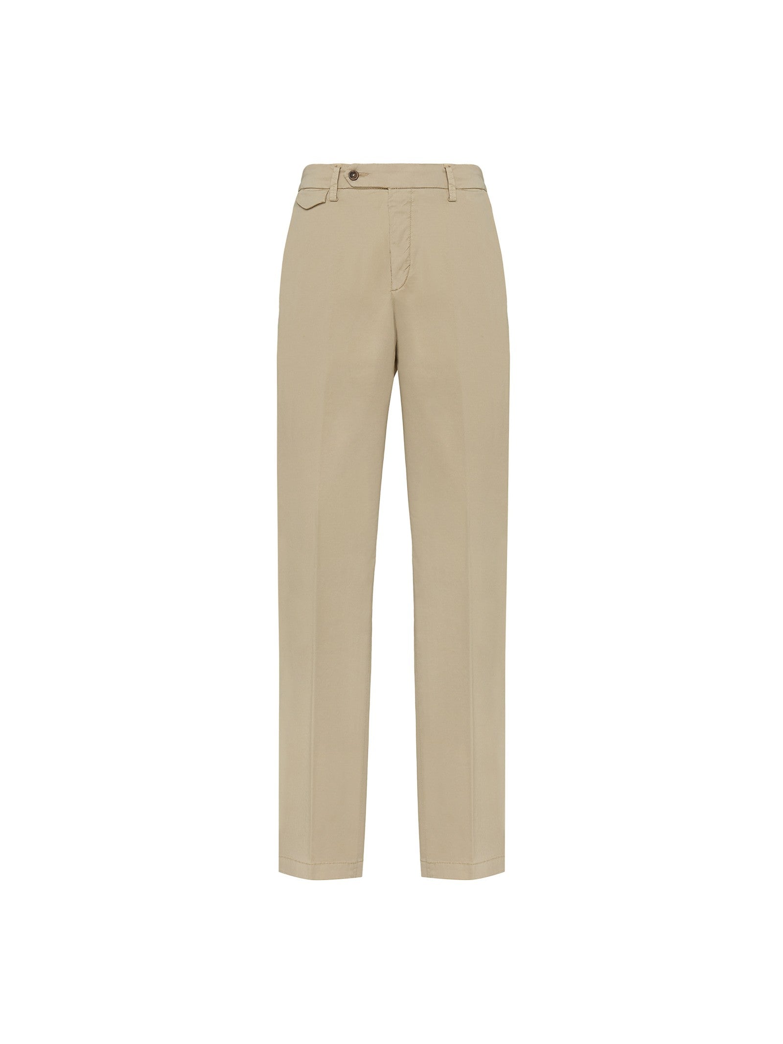 Pantalone slim raso di cotone stretch 44 / BEIGE