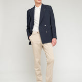 Pantalone slim raso di cotone stretch 44 / BEIGE