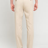 Pantalone slim raso di cotone stretch 44 / BEIGE