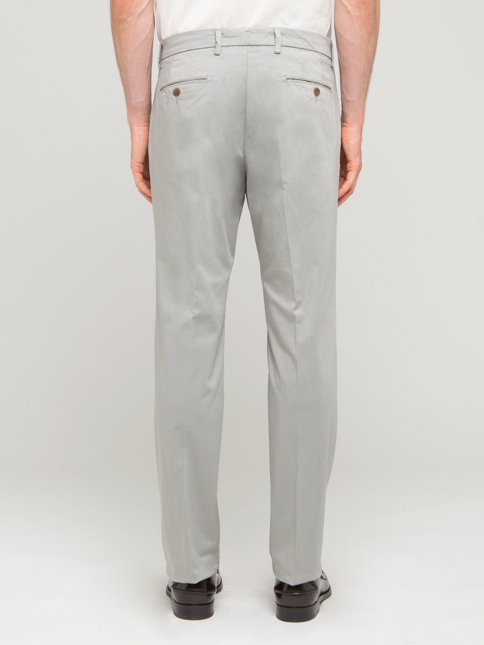 Pantalone slim raso di cotone stretch 44 / GRIGIO