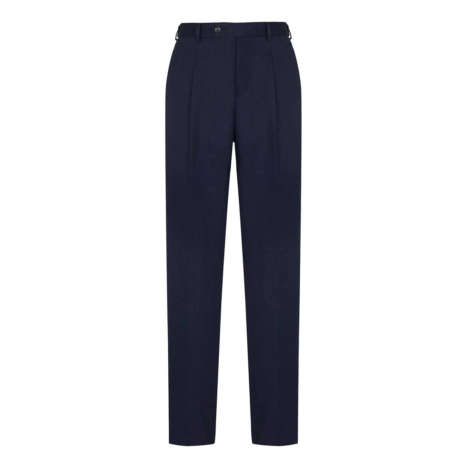 Pantalone wide fit gabardina cotone lino 44 / BLU