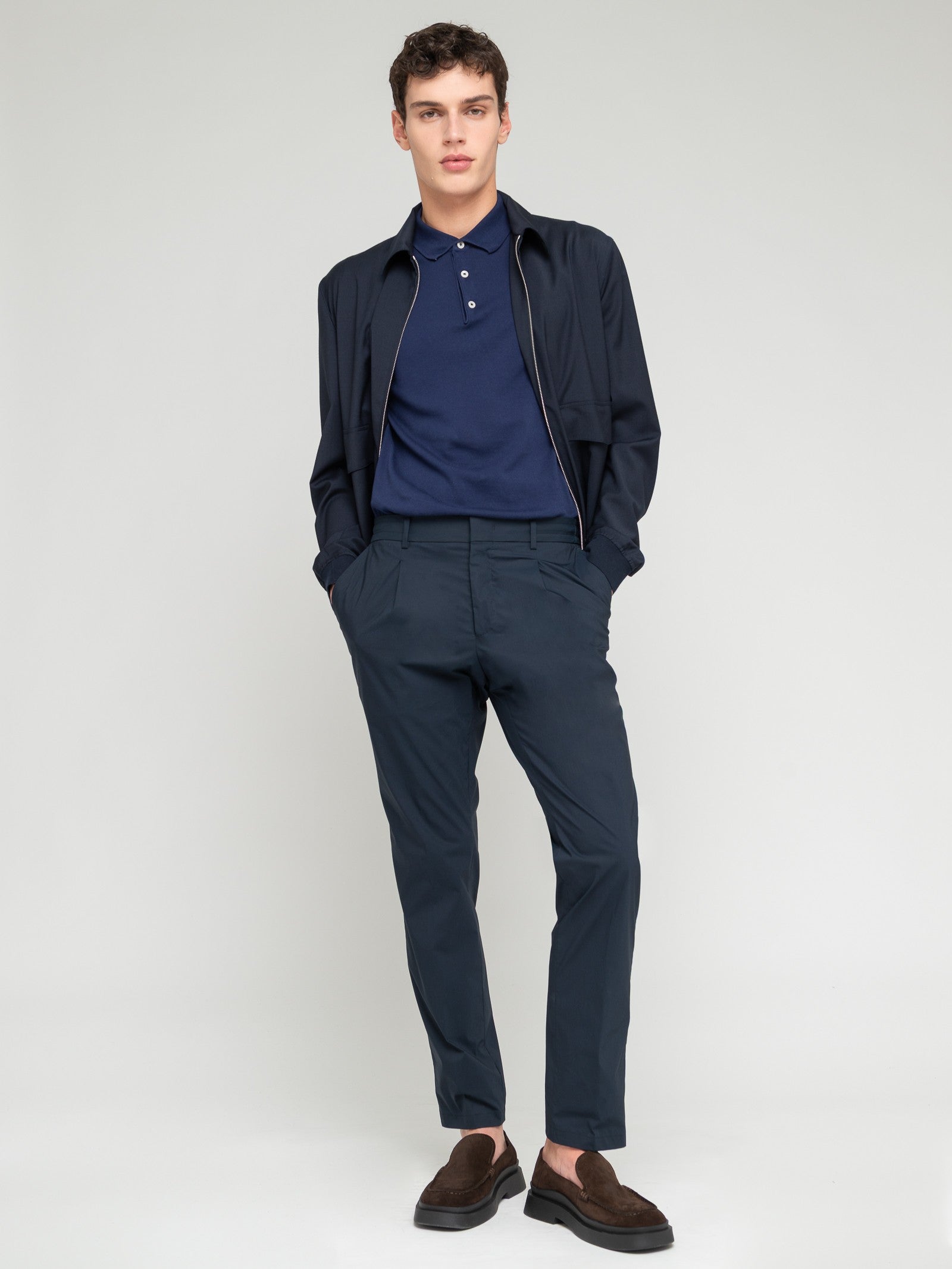 Pantalone jogging cotone confort stretch 44 / BLU