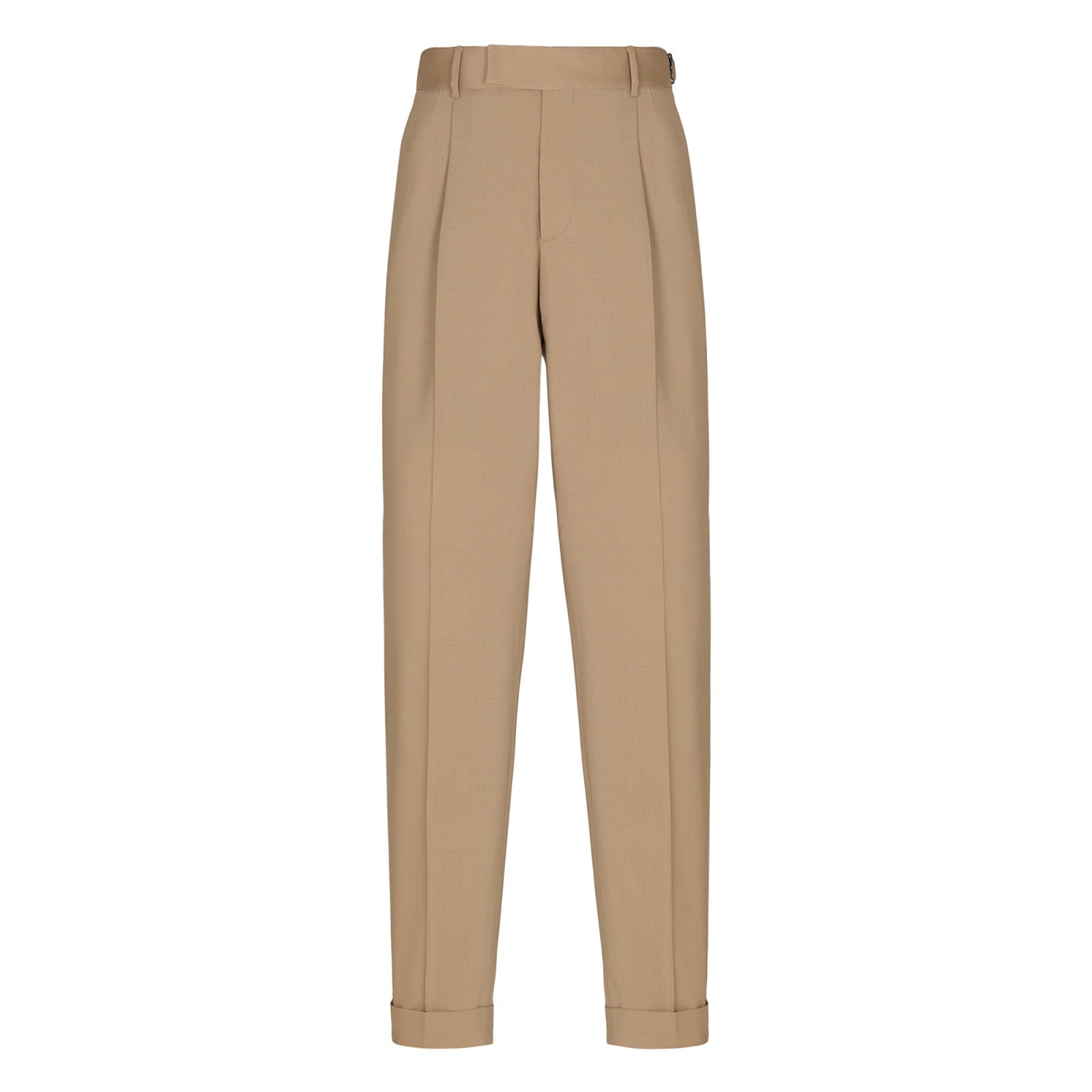 Pantalone pinces fresco di lana stretch 44 / BEIGE