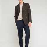 Pantalone pinces fresco di lana stretch 44 / BLU