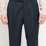 Pantalone pinces fresco di lana stretch 44 / BLU