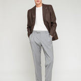 Pantalone pinces fresco di lana stretch 44 / GRIGIO