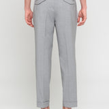 Pantalone pinces fresco di lana stretch 44 / GRIGIO
