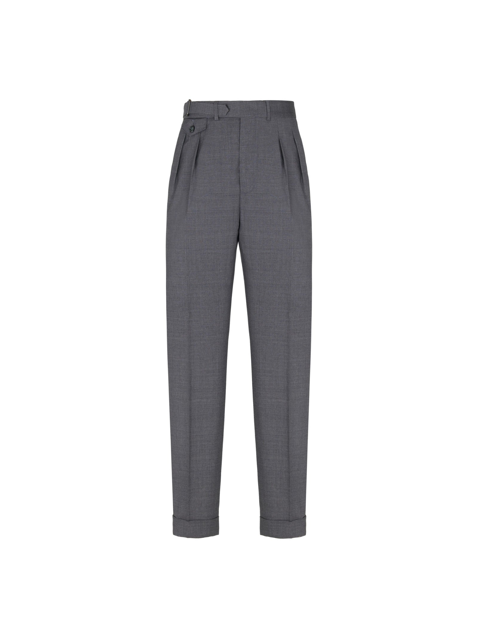 Pantalone doppia pinces fresco di lana stretch 44 / GRIGIO