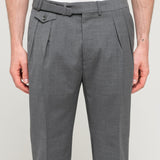 Pantalone doppia pinces fresco di lana stretch 44 / GRIGIO