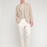 Pantalone doppia pinces twill di cotone stretch 44 / BEIGE