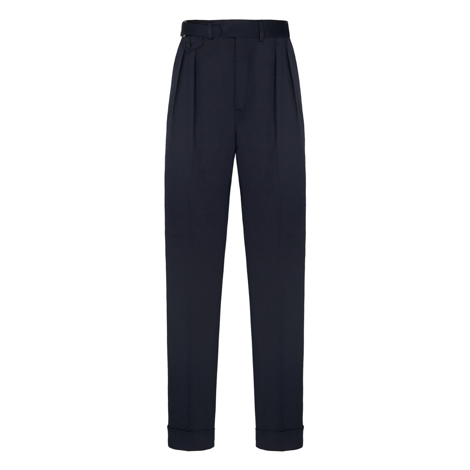 Pantalone doppia pinces twill di cotone stretch 44 / BLU