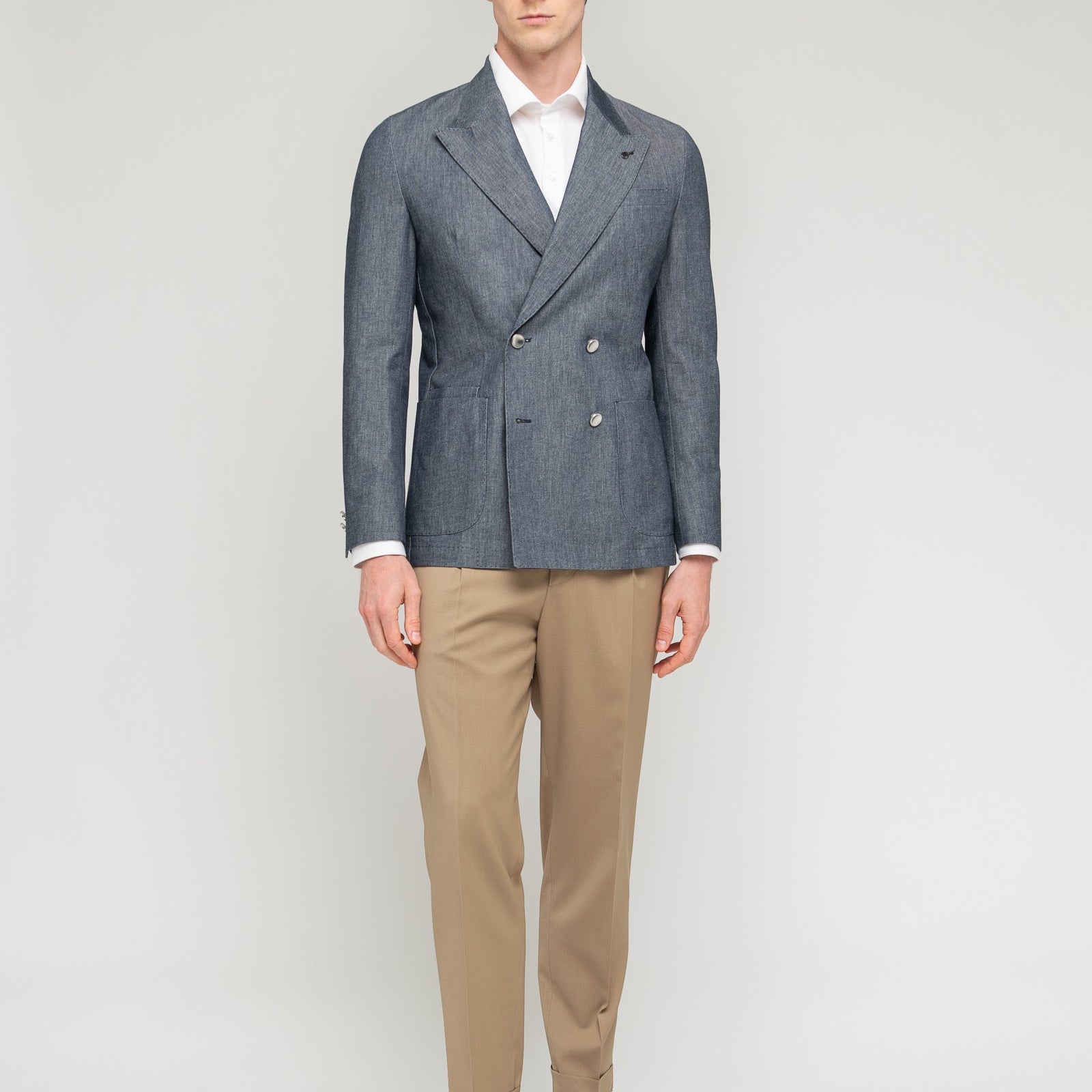 Giacca doppiopetto denim 44 / BLU