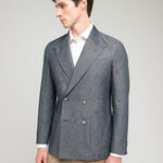 Giacca doppiopetto denim 44 / BLU