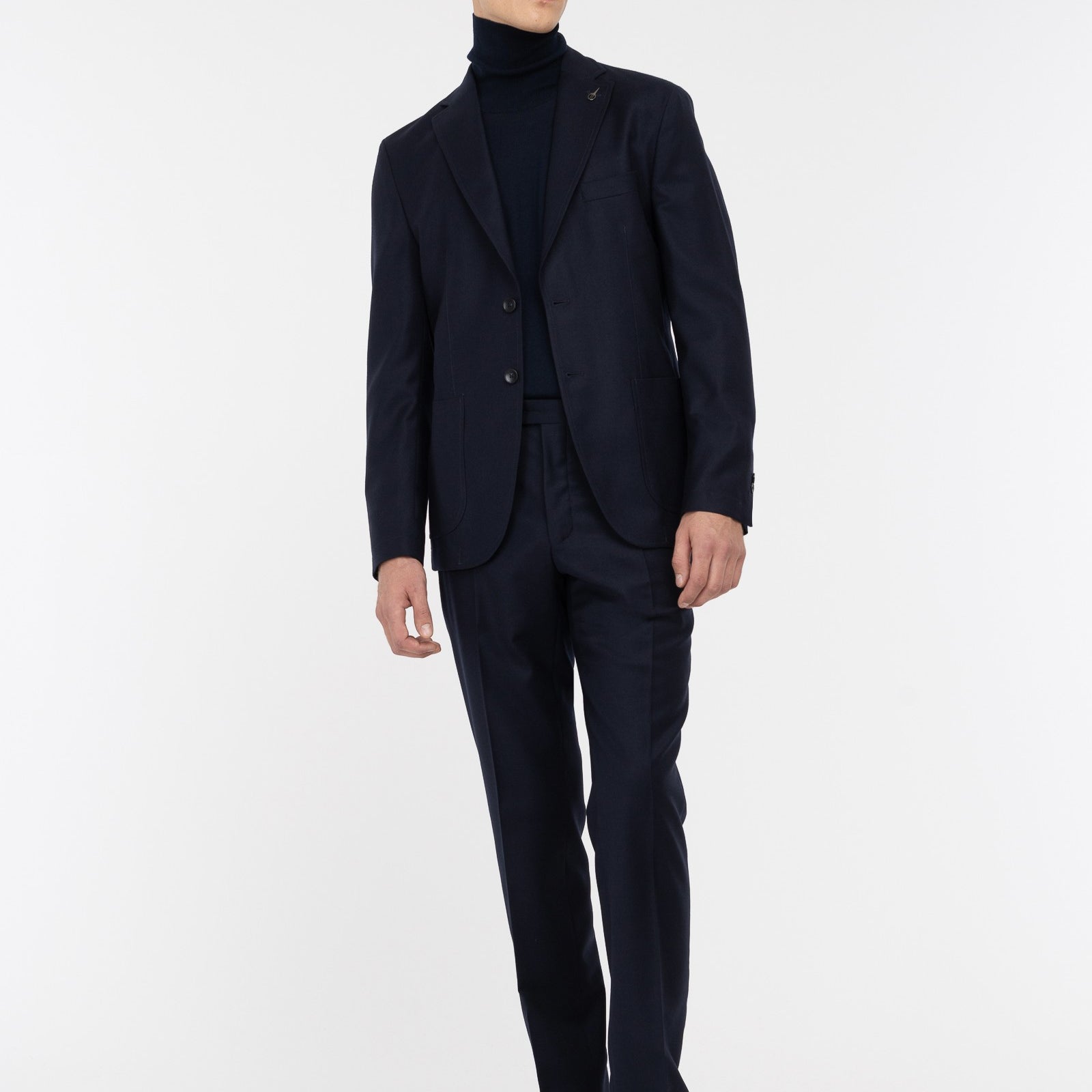 Abito in flanella di lana stretch 44 / BLU