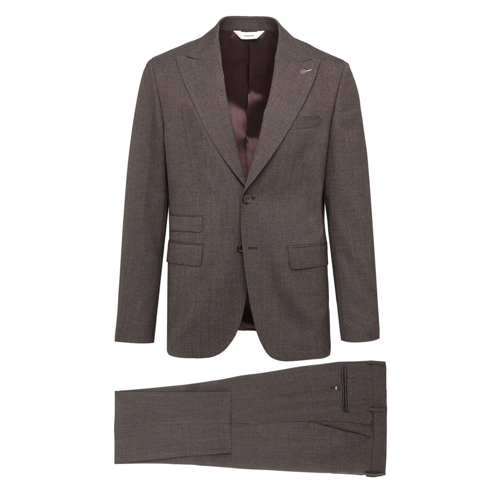 Abito microtexture in lana vergine 44 / MARRONE
