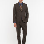 Abito microtexture in lana vergine 44 / MARRONE