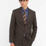 Abito microtexture in lana vergine 44 / MARRONE