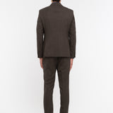 Abito microtexture in lana vergine 44 / MARRONE
