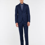 Abito saglia di lana stretch 44 / BLU