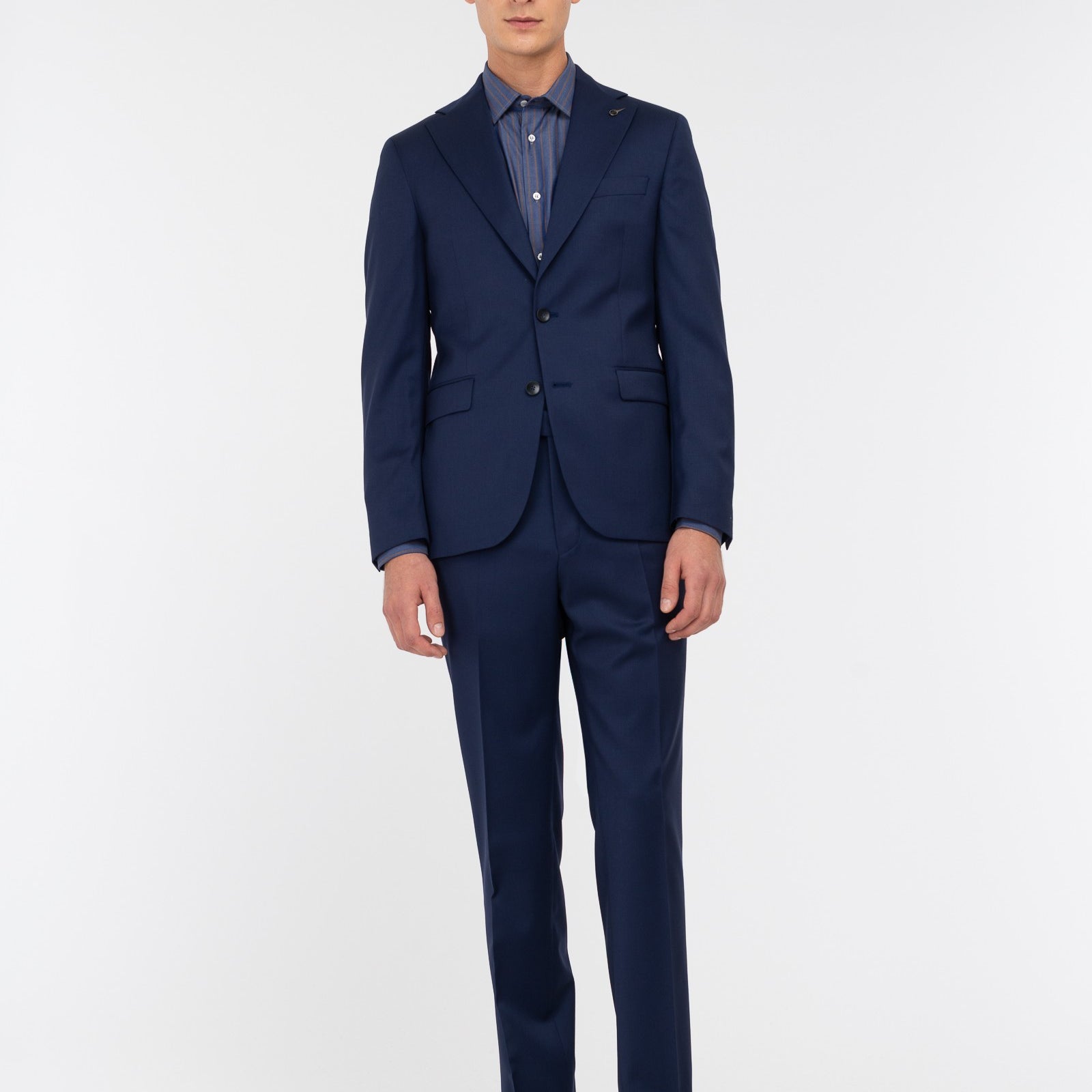 Abito saglia di lana stretch 44 / BLU